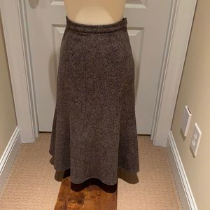 🍁Wool Tweed Fit and Flare Lined Skirt Size M